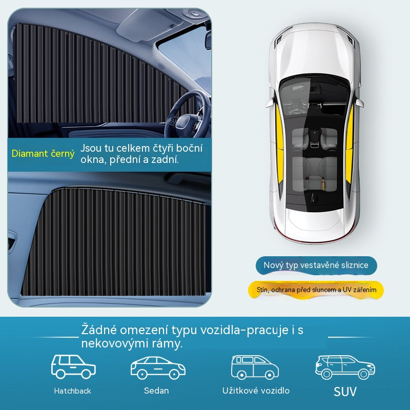 [Sada 4 kusů] Sluneční clona do auta s posuvnými lištami a funkcí tepelné izolace