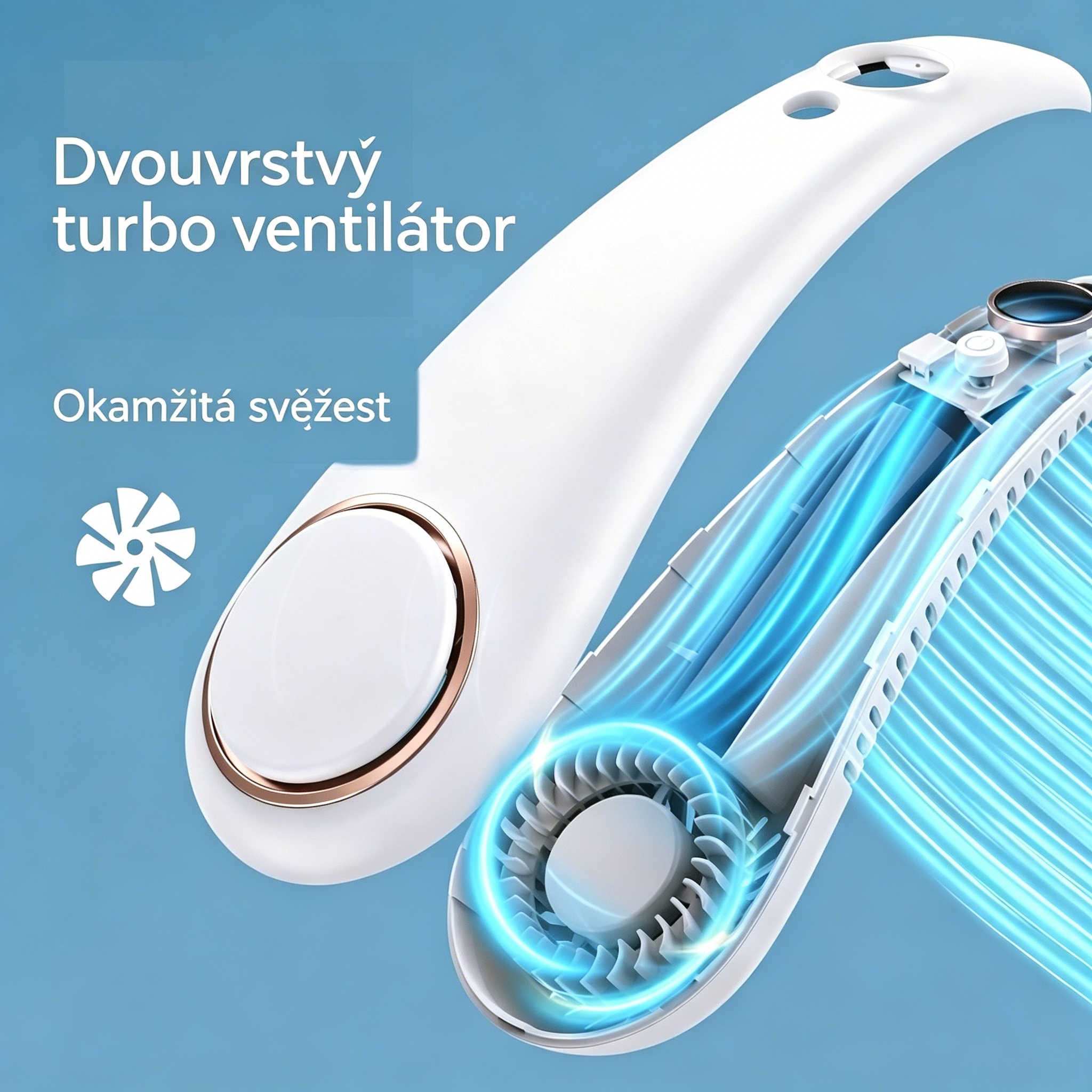 💨 Ventilátor klimatizace - Extrémně tichý, přenosný a otočný o 360° - Ideální na léto 🌞