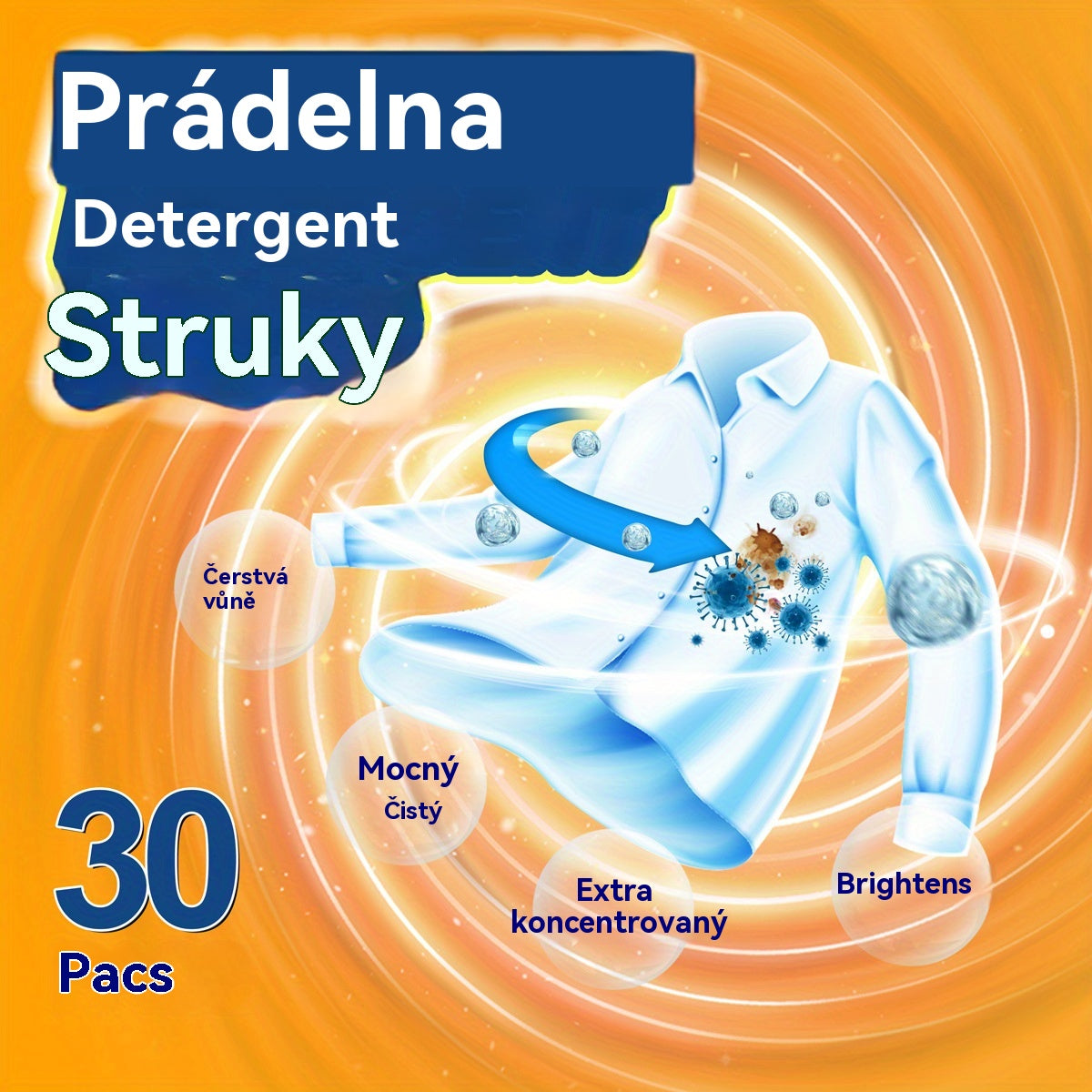 ✨👚【100 kusů】✨Extra velký kbelík 6v1 vonné perličky na prádlo odstraňují skvrny a zanechávají vůni, hladce likvidují roztoče a bakterie