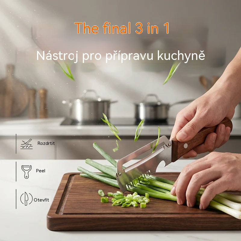 ✅【Kupte 1, dostanete 1 zdarma!】Obdrženo 2🧅🔪 Multifunkční kuchyňská škrabka 3 v 1: Loupá, krájí a otevírá víčka od lahví! 🔥