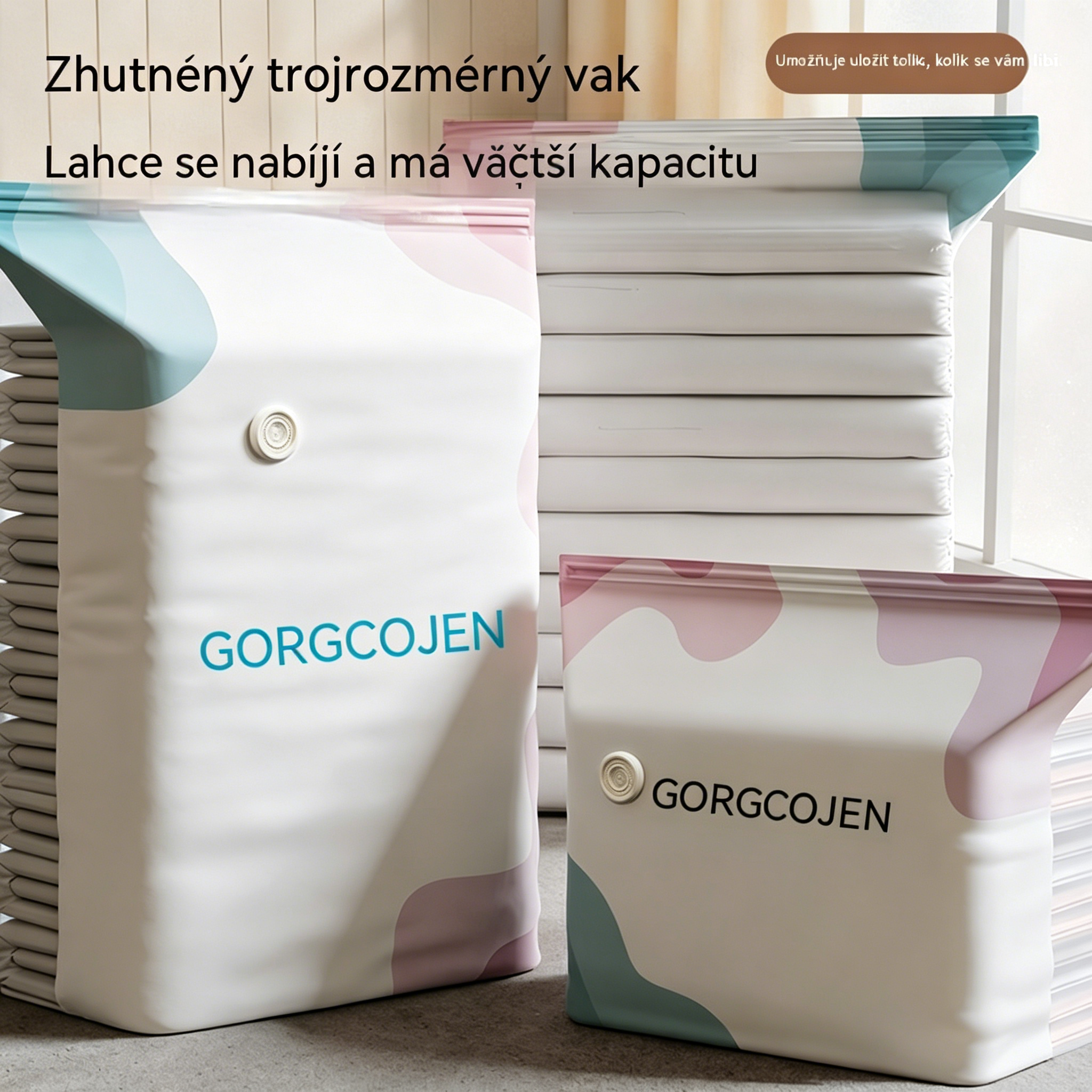 🧳 5 kusů za 630 Kč 💨 Velký stlačitelný vakuový sáček: nevyžaduje pumpu, je nepropustný a ideální pro úsporu místa v kufrech i doma ✈️