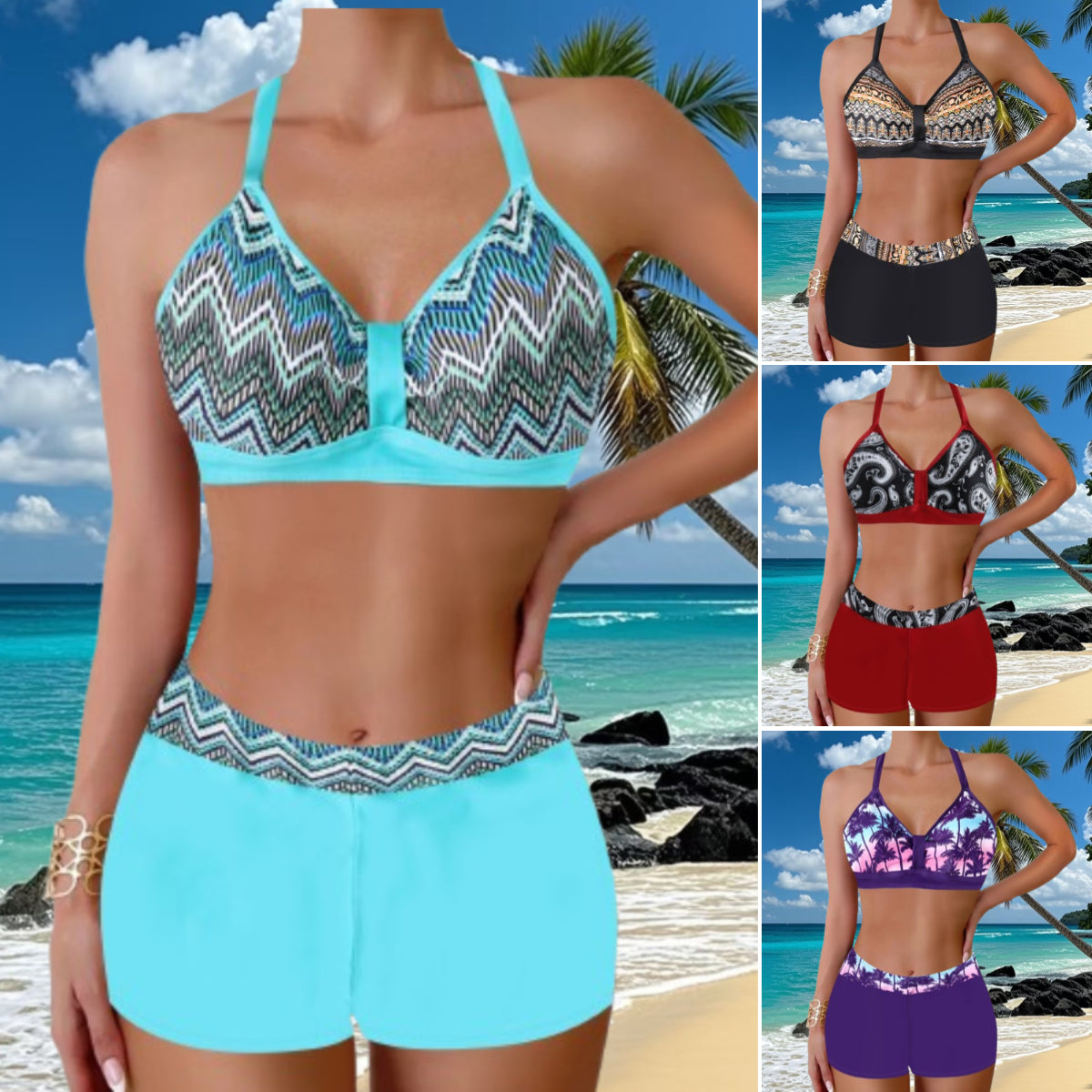 🏖️👙🌴 Plavky s potiskem na dovolenou na pláži — rychleschnoucí, pohodlné a prodyšné ✨