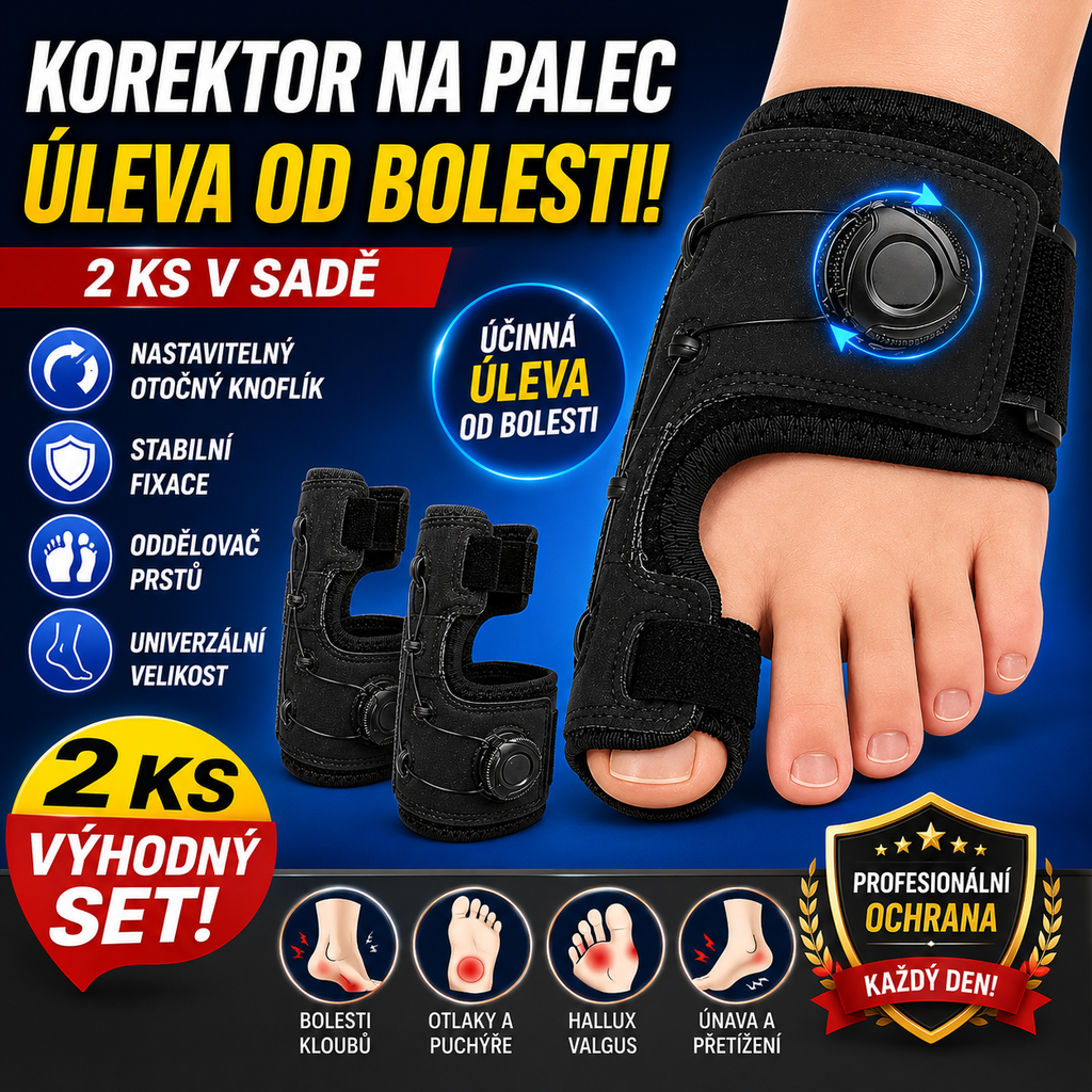 【2 kusy】 Profesionální korektory prstů s nastavitelnými knoflíky pro zajištění a oddělení prstů a úlevu od bolesti. Univerzální velikost.